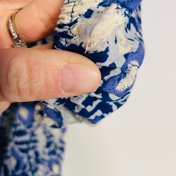 Free People Willow Printed Blouse in Blue Batik Combo - Picture 14 of 15